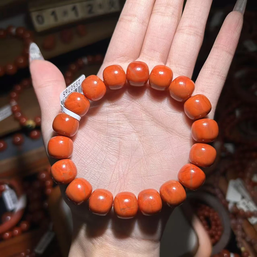 正品天然南红12mm老型珠手串/255/多样性发其一