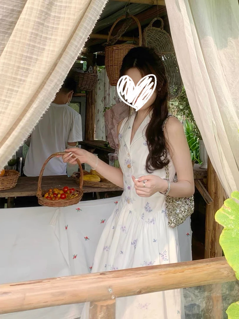 【紫藤萝画报】韩系高智感气质小众设计师款有袖连衣裙#9902