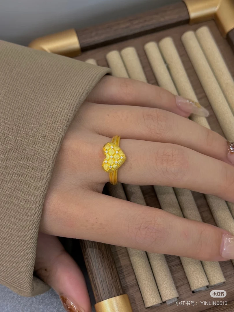 铜合金仿水晶戒指 Dlzea爱心新款戒指好看332