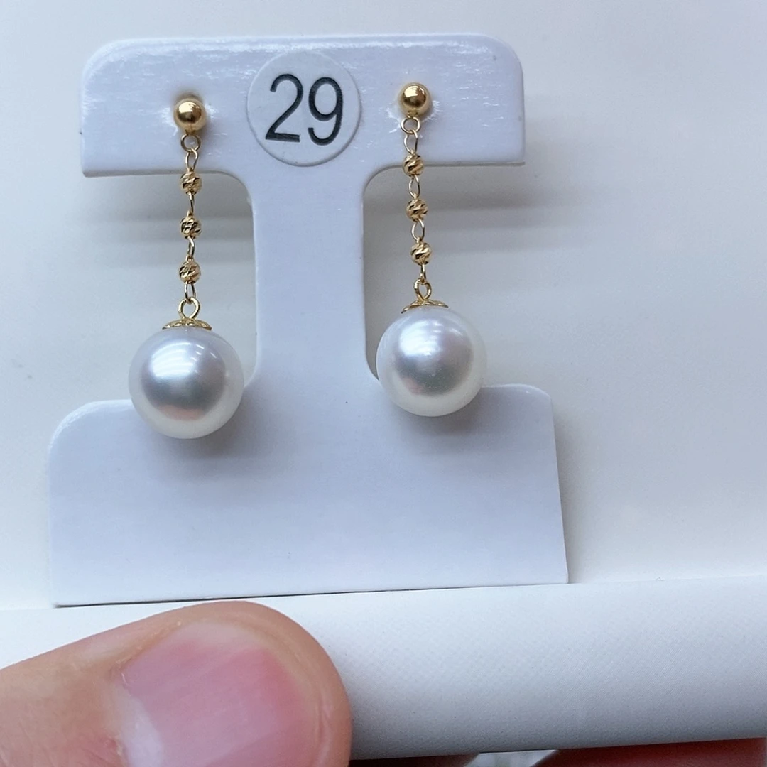 海水珍珠耳饰18K金镶嵌