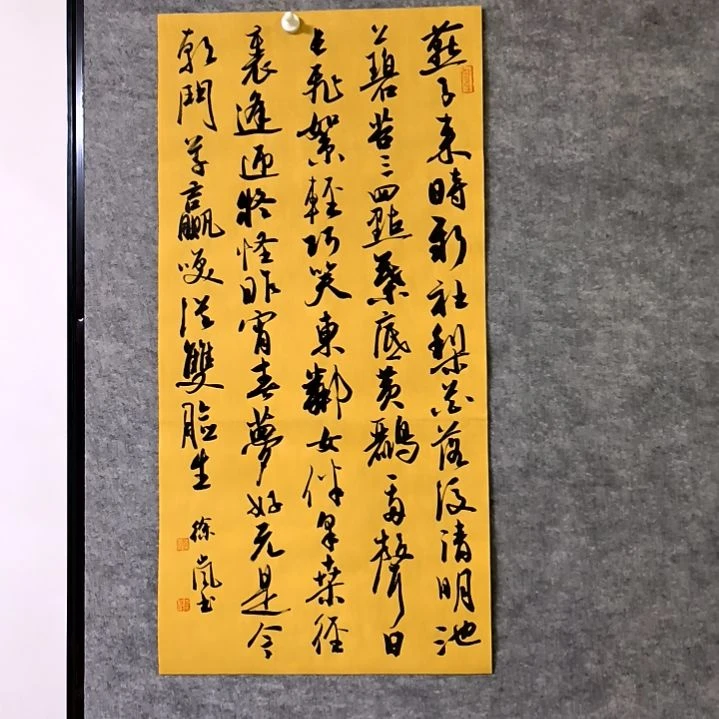 书法燕子来时新社四尺四开两平尺34*68厘米手写书法