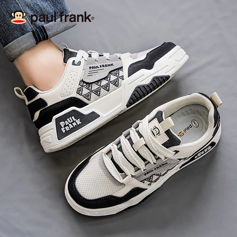 paul frank/大嘴猴秋季新款百搭潮流男士低帮休闲鞋增高网面板鞋