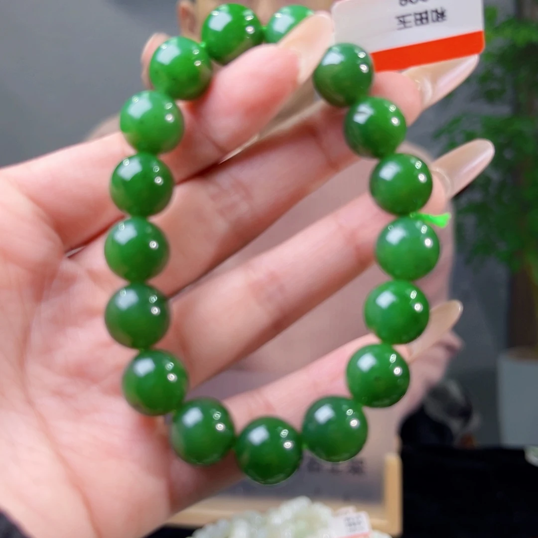 和田玉未镶嵌手链纯天然和田玉俄罗斯碧玉5号矿卡12