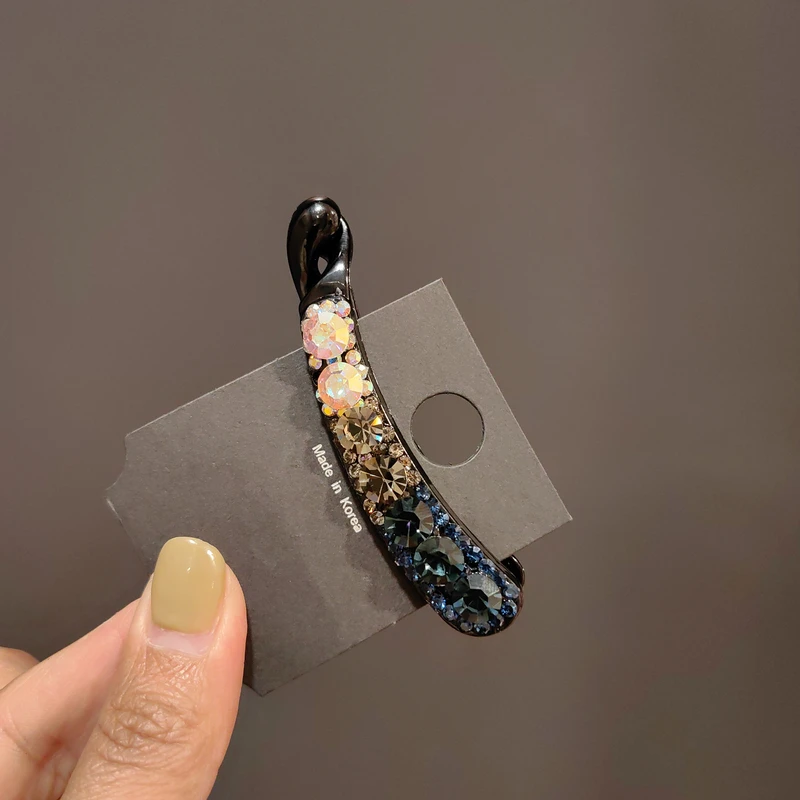 韩国施家钻香蕉夹韩版竖夹2024款盘发夹网红7公分发量少竖夹头饰