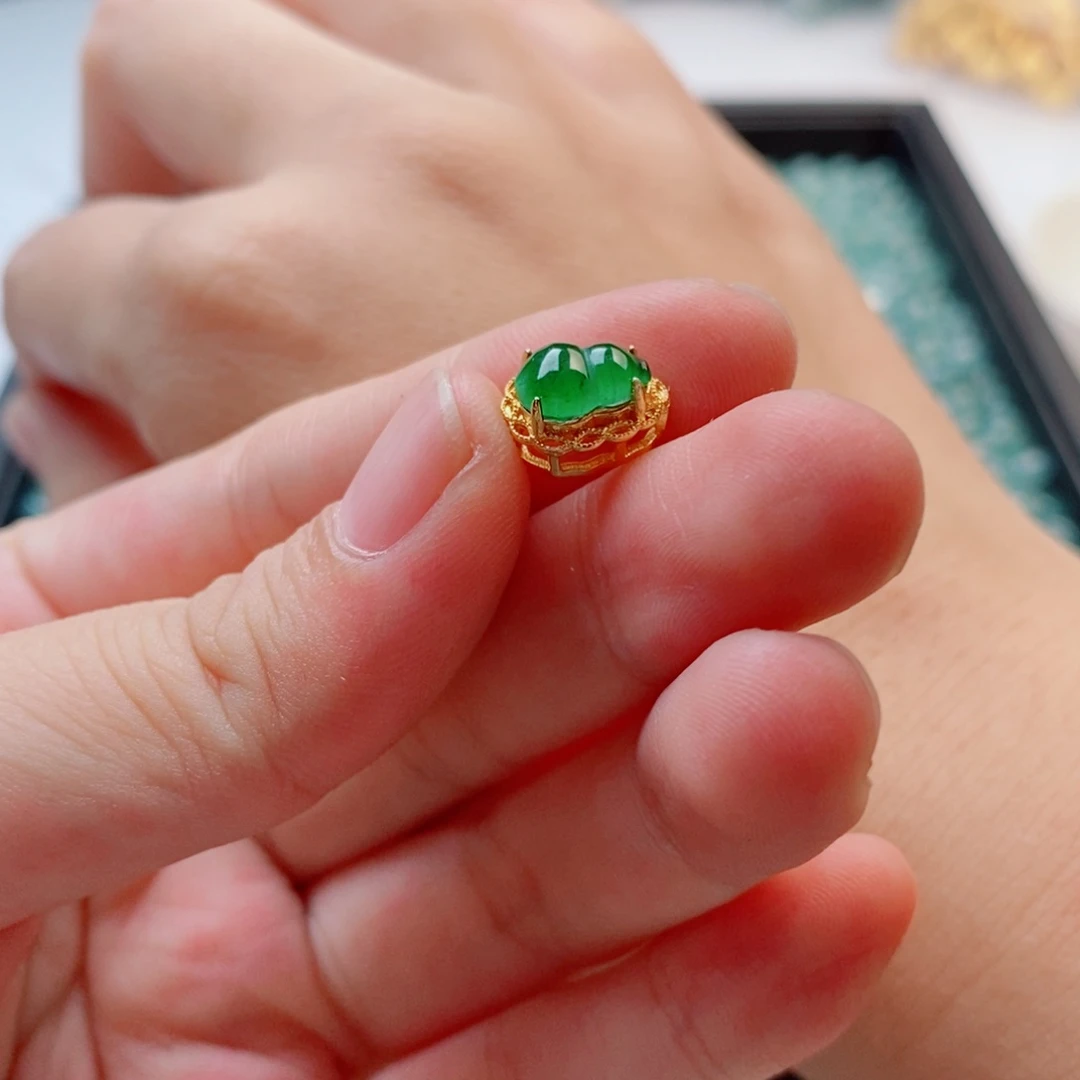 银S925镀金镶嵌手链翡翠配饰