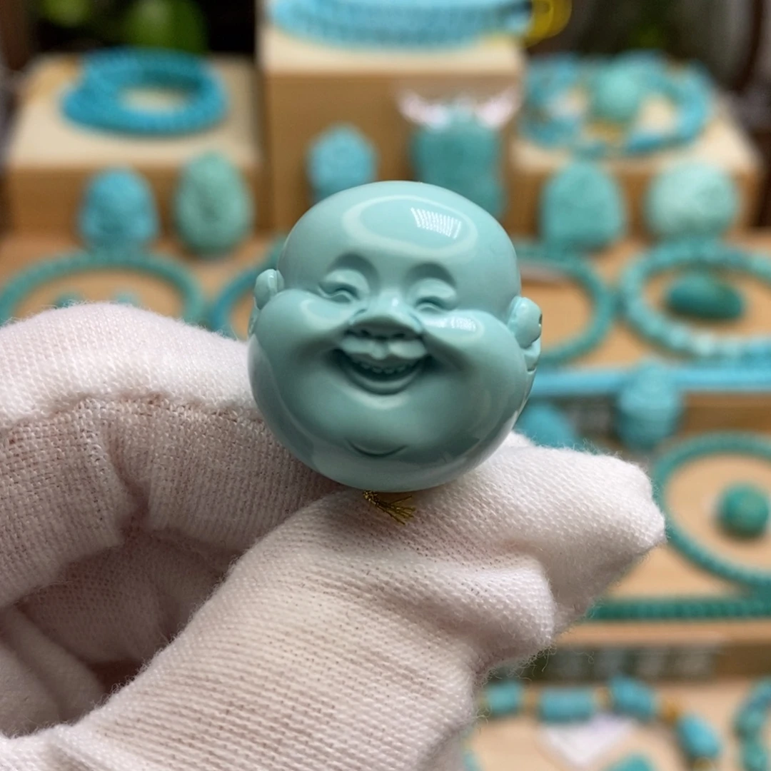 绿松石未镶嵌原矿高瓷无油无科技