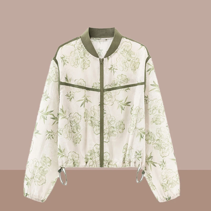 时尚国风透气薄款外套2025夏季新款户外运动短款宽松小个子防嗮衫