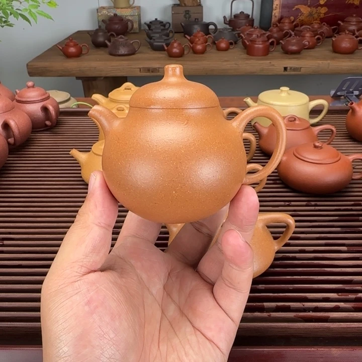 茶壶紫砂老段泥160cc半手