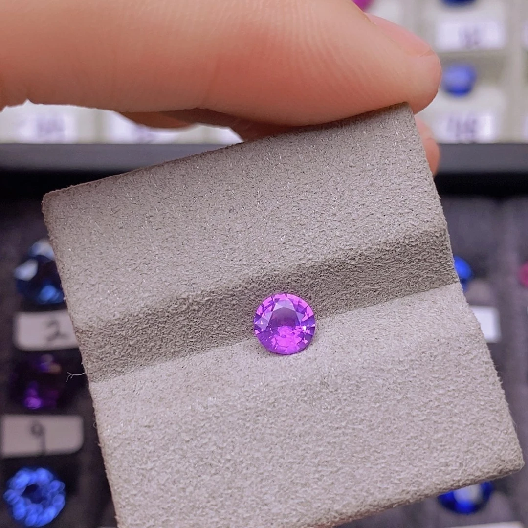 裸石蓝宝石CGRL证书无烧薰衣草正圆0.51ct/0455