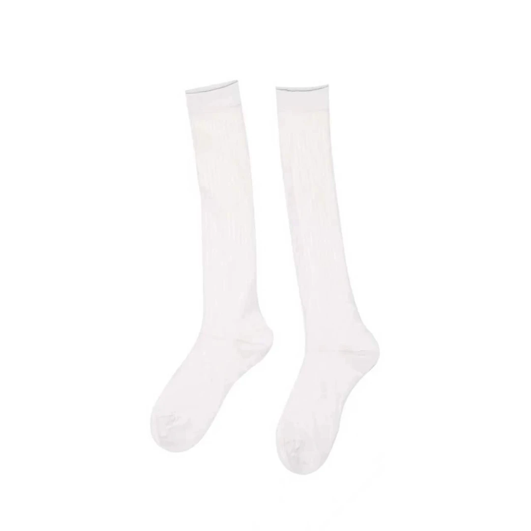 COEMES   25秋季新品纯色腿塑形薄款防磨常规中筒透气袜子