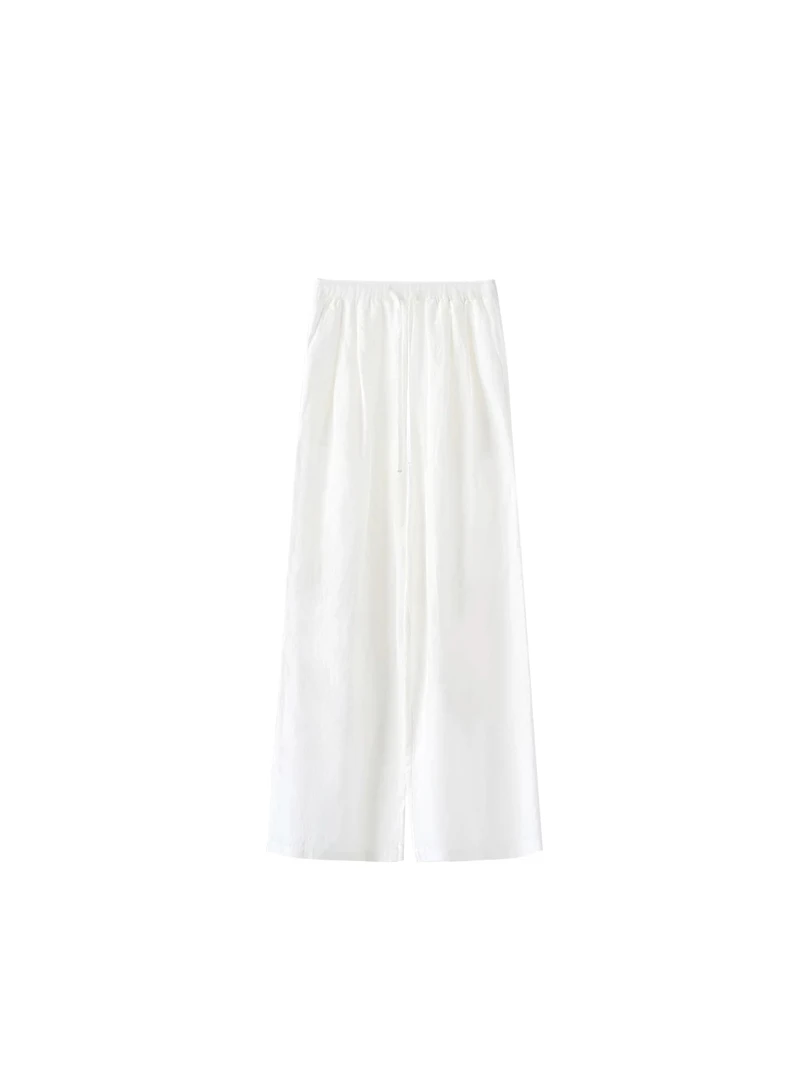 cil wink 夏季天丝亚麻衬衫抽绳休闲裤防晒透气亲肤简约两件套装