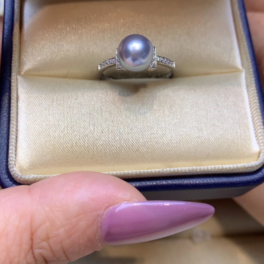 银S925镶嵌戒指海水珍珠