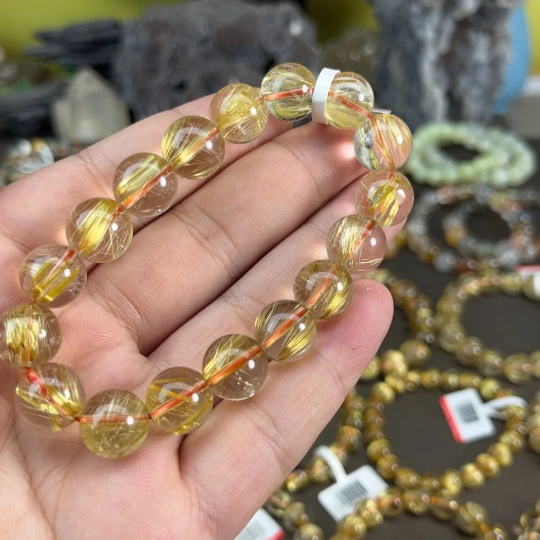 水晶手串未镶嵌行**贵钛晶