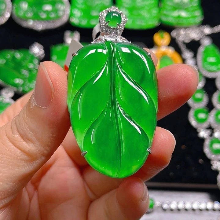 翡翠银S925镶嵌吊坠(不含链)