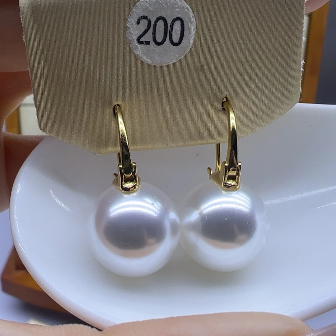 淡水珍珠银S925镶嵌耳饰