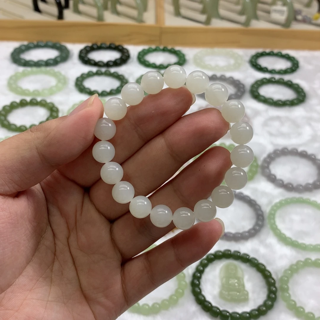 未镶嵌手串和田玉（白玉10）