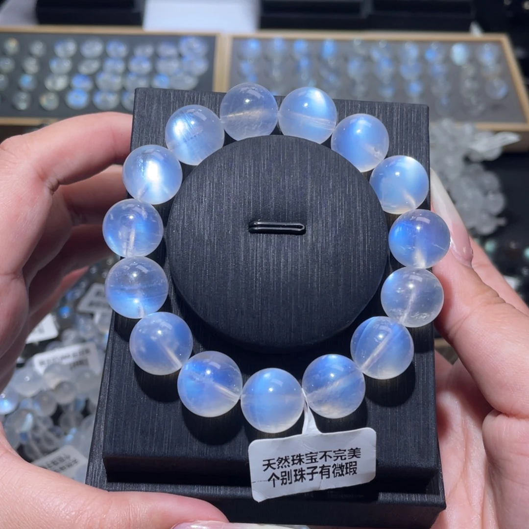 手链长石未镶嵌蓝月光手链14mm