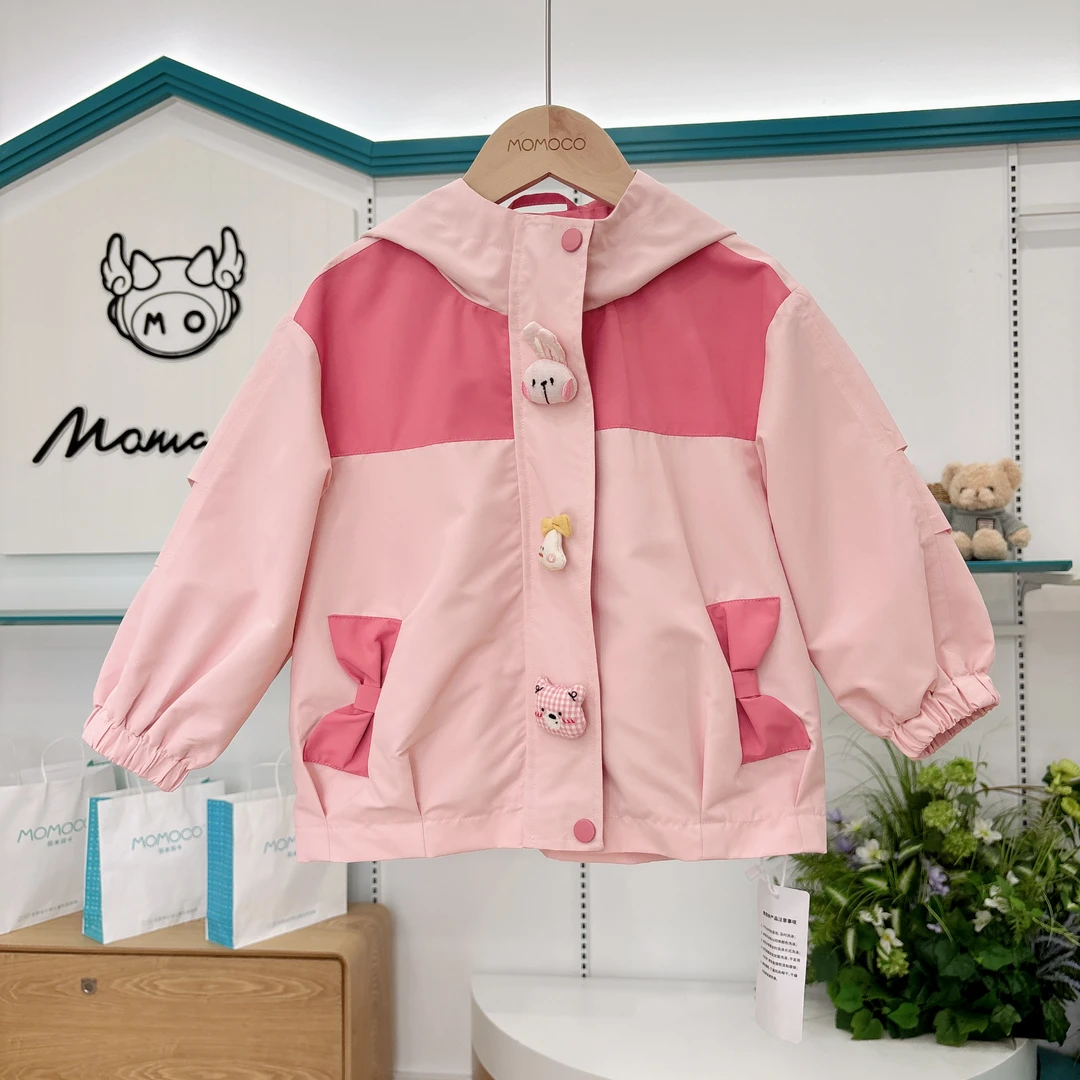 MOMOCO女童秋季新款时尚甜美洋气连帽卡通外套77730107011