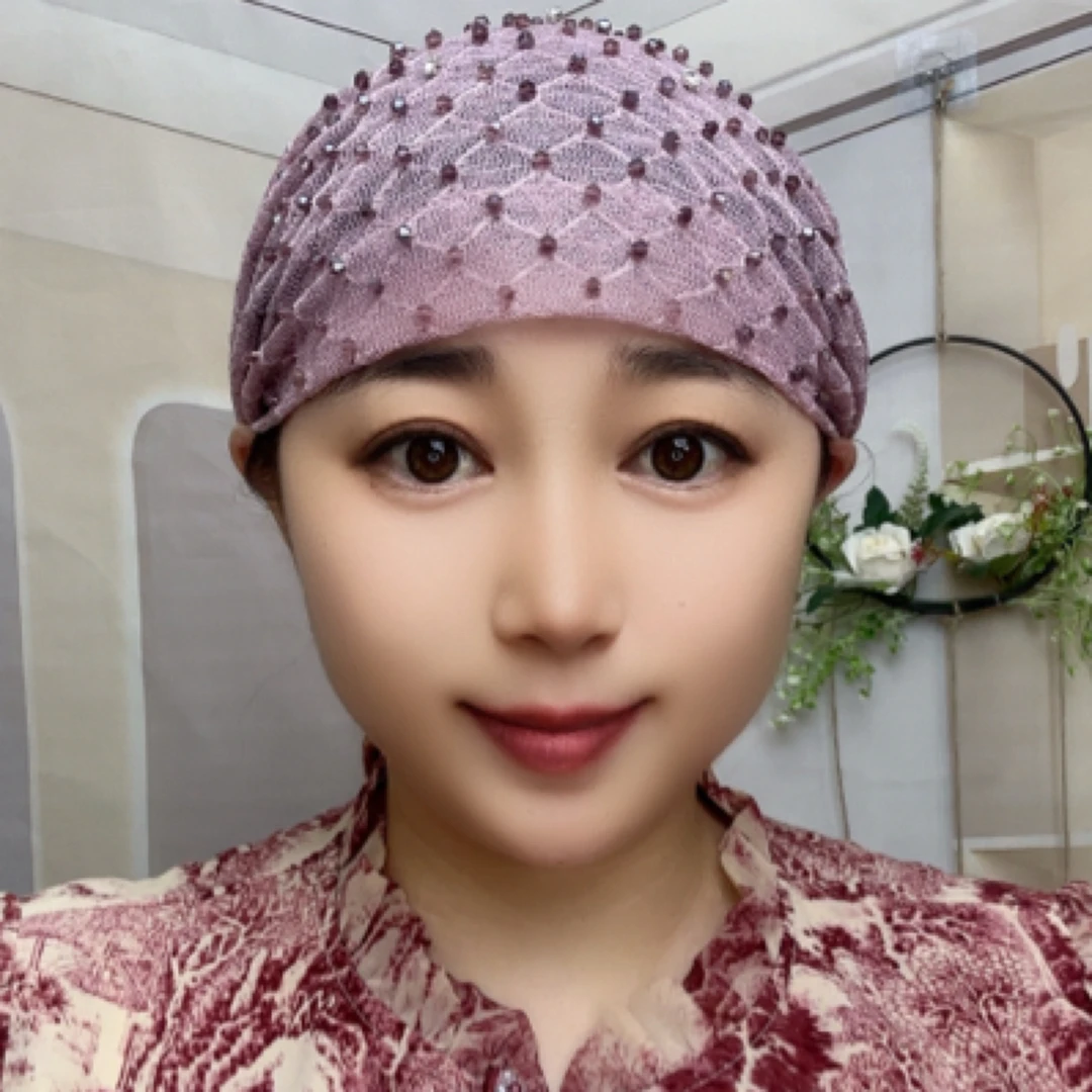 新品回族女士【手工串珠包头帽】