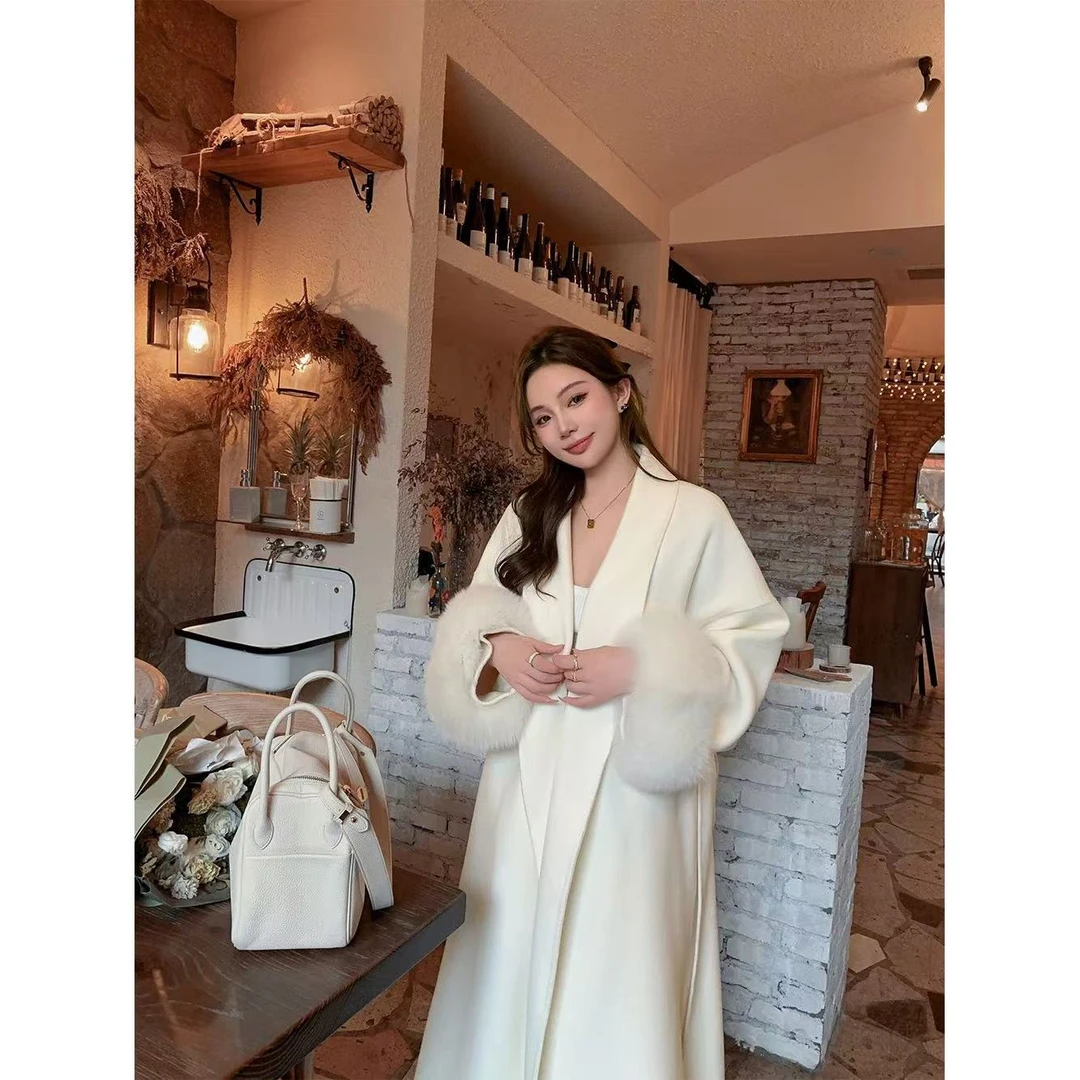 【薇哥内部自营】高级感双面大衣女秋冬季新款毛呢外套1122