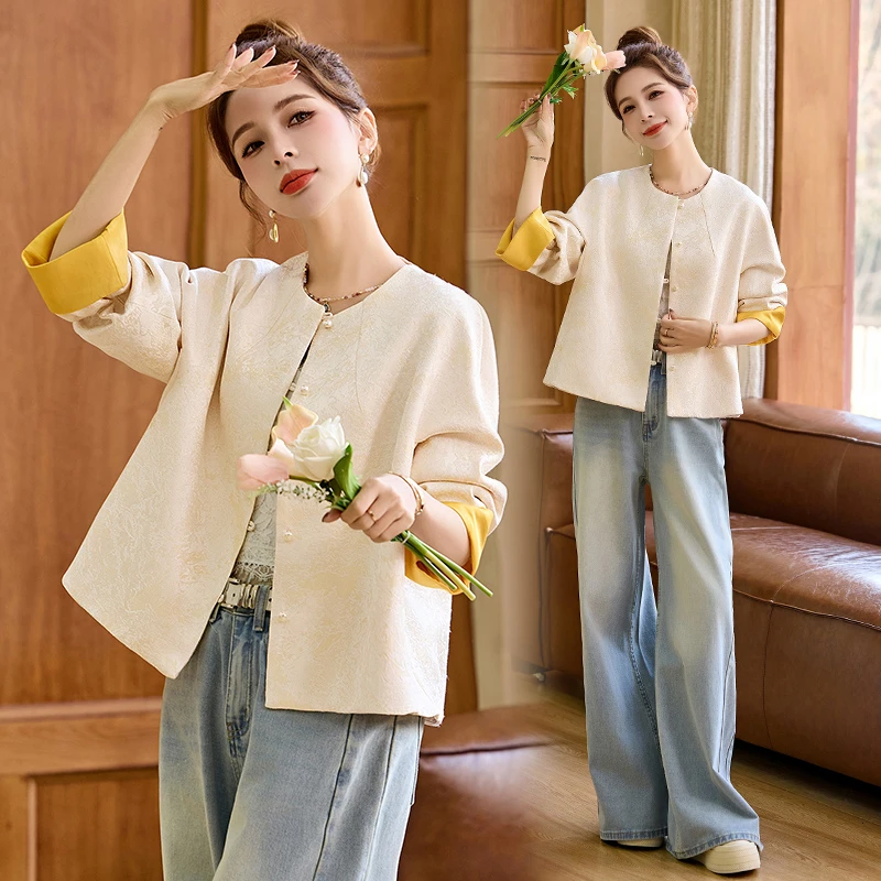 新中式轻国风外套女2025春季新款设计感女装宽松显瘦复古气质上衣