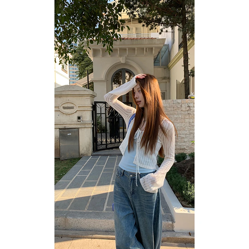 红人馆春夏ins韩版简约时尚显瘦设计感小众短款防晒外套251U0959#