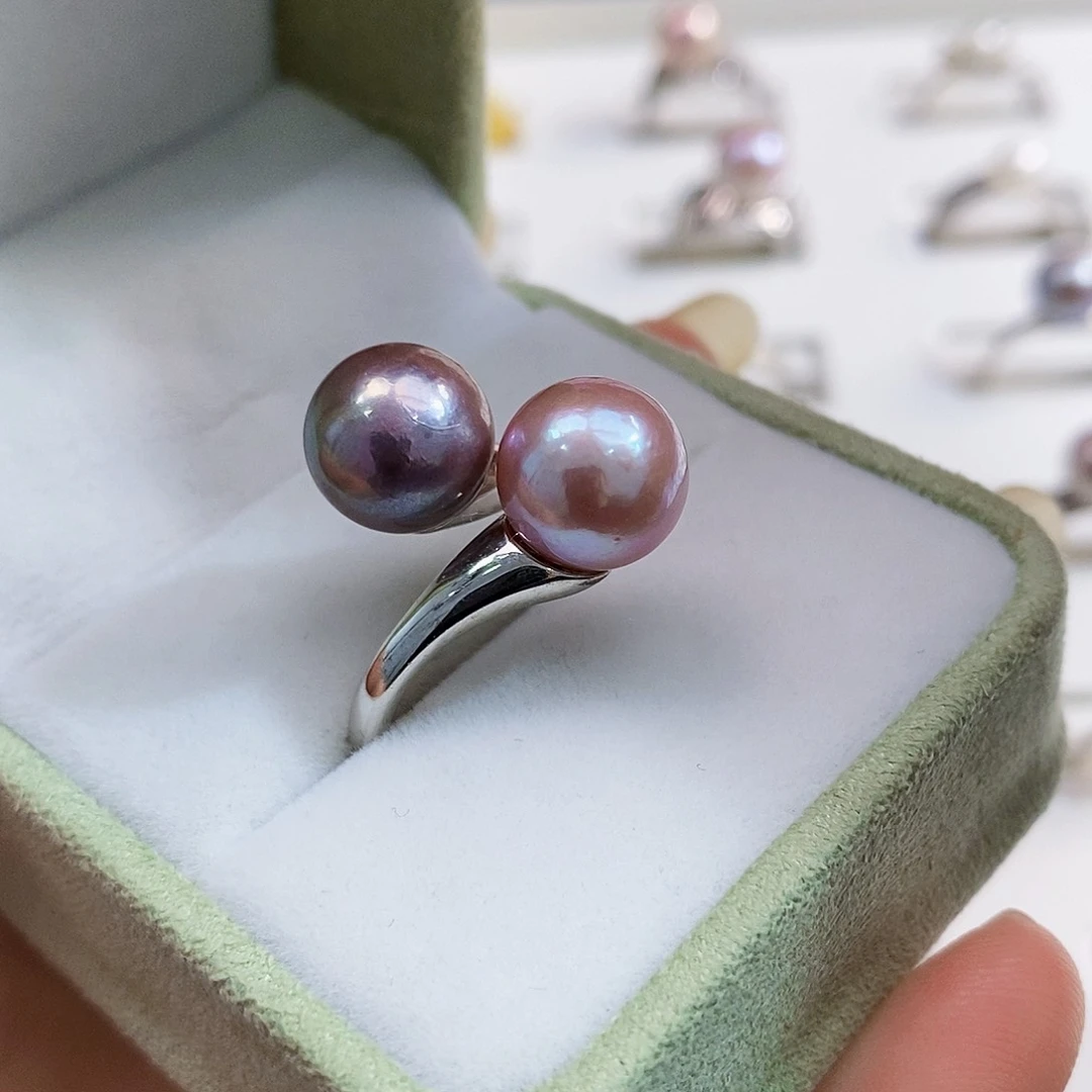 银S925镶嵌特价秒杀正版珠宝级别淡水珍珠极光炫彩淡水珍珠