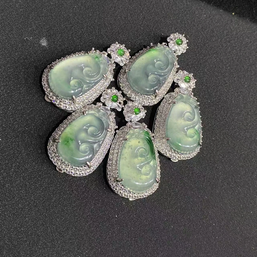 天然A货翡翠如意吊坠*9988/26/多样性发/1件