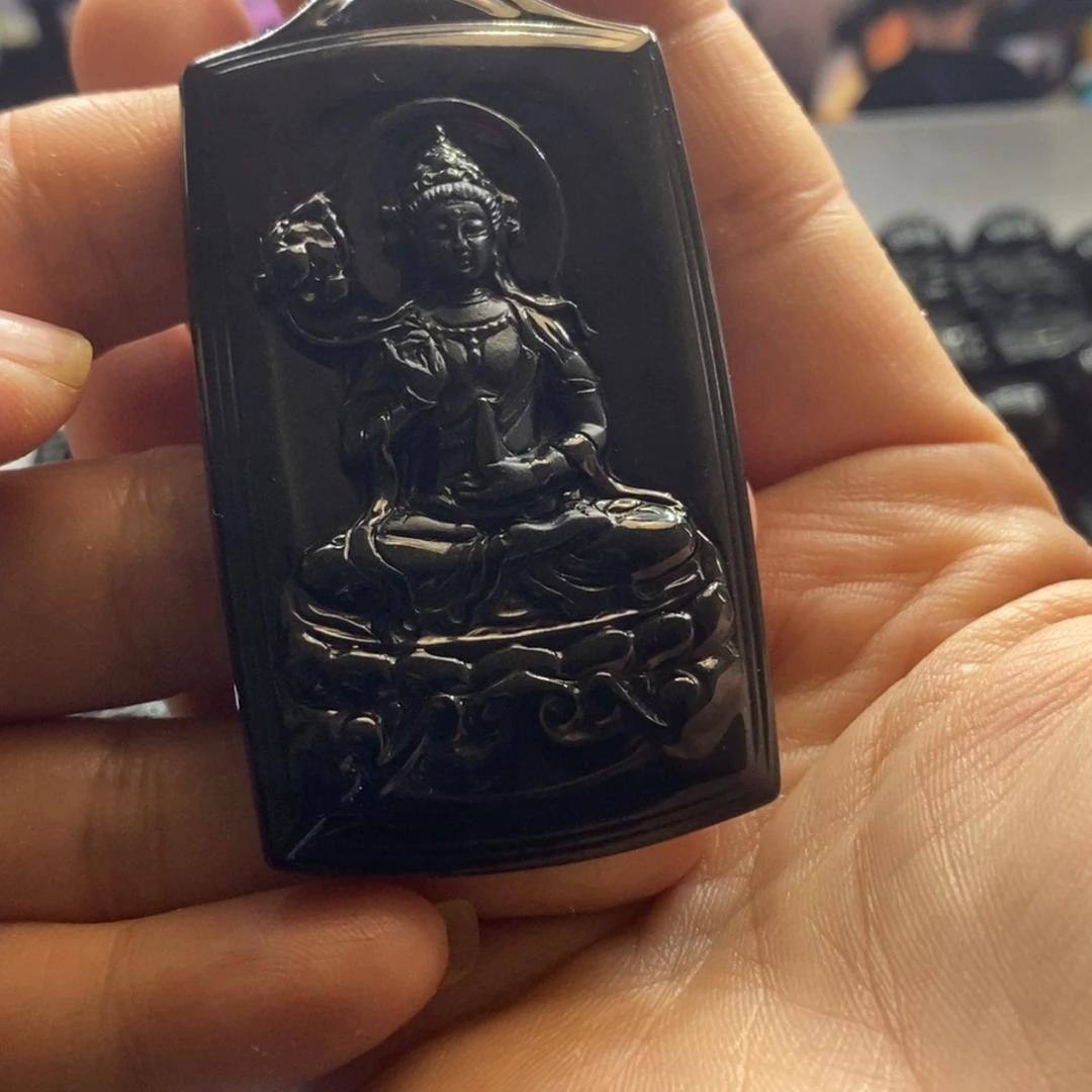 呆***呆翡翠未镶嵌项链大势至