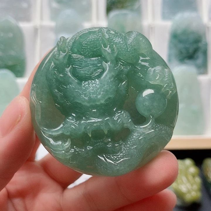 翡翠未镶嵌吊坠(不含链)龙牌
