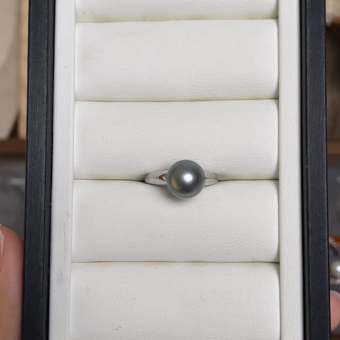 海水珍珠戒圈银S925镶嵌