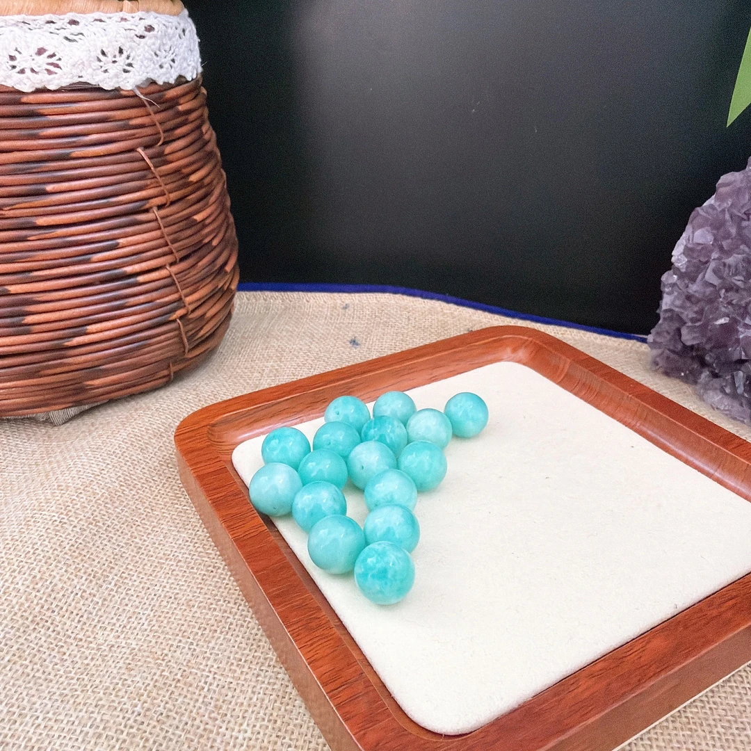 s805 天然老矿天河石单珠 多样性发一