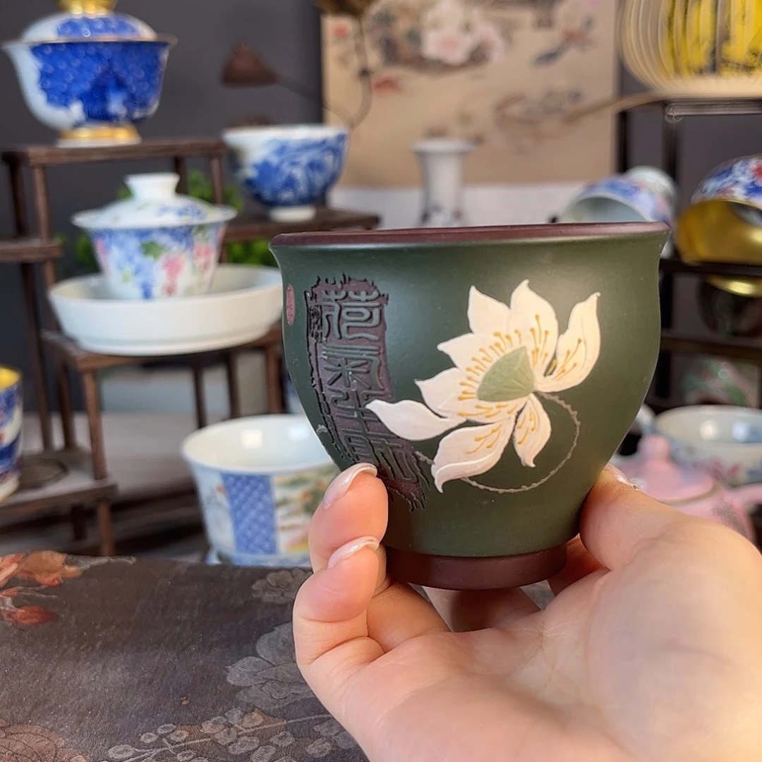 摆件景德镇陶瓷茶杯多人
