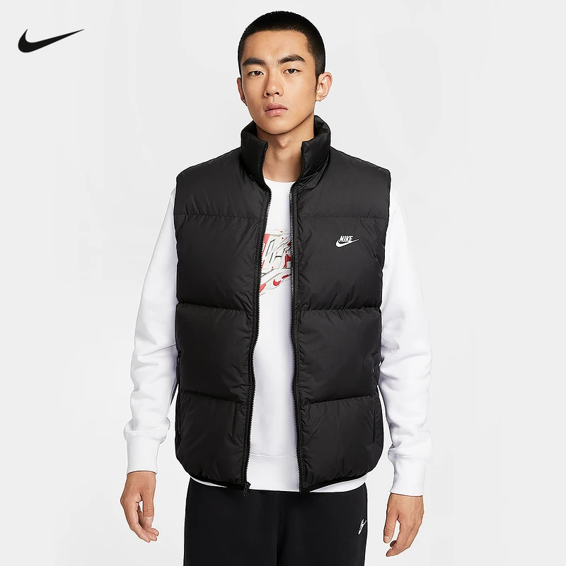 NIKE耐克男子宽松羽绒服马甲冬季新款保暖轻便叠搭  IB2978-010