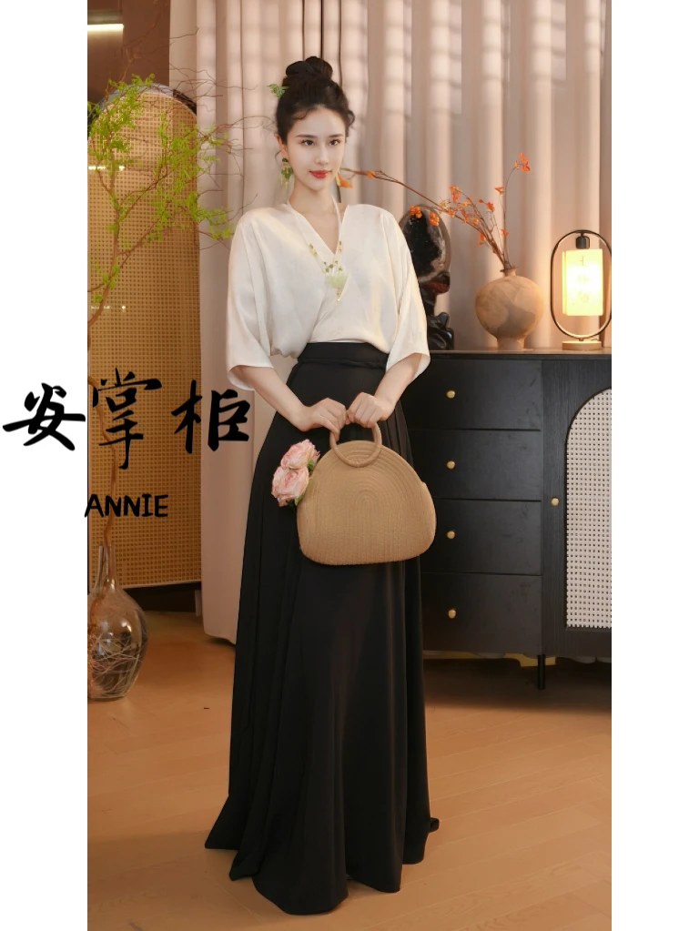 安掌柜【远山黛】新中式女国风高端精致清冷古风连衣裙YSD8001