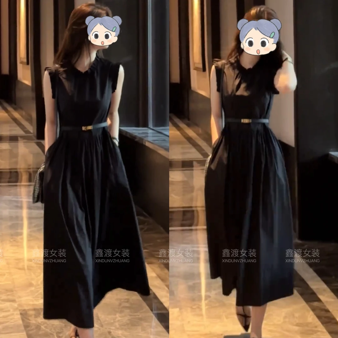 2025夏季新款时尚显瘦气质女士网红洋气连衣裙百搭款D5364