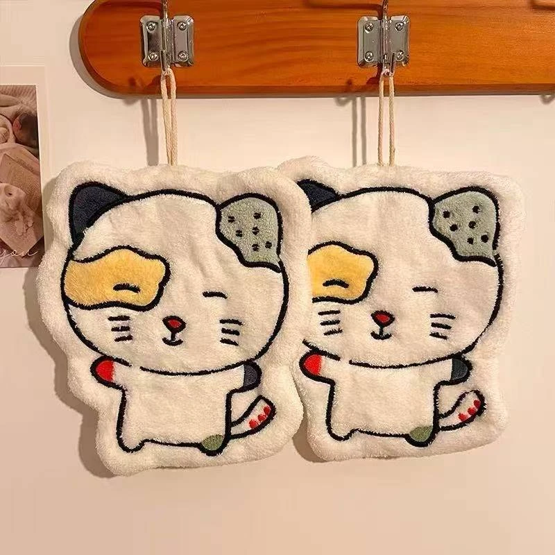 可爱小怪擦手巾家用挂式吸水速干卫生间卡通加厚手帕厨房毛巾T