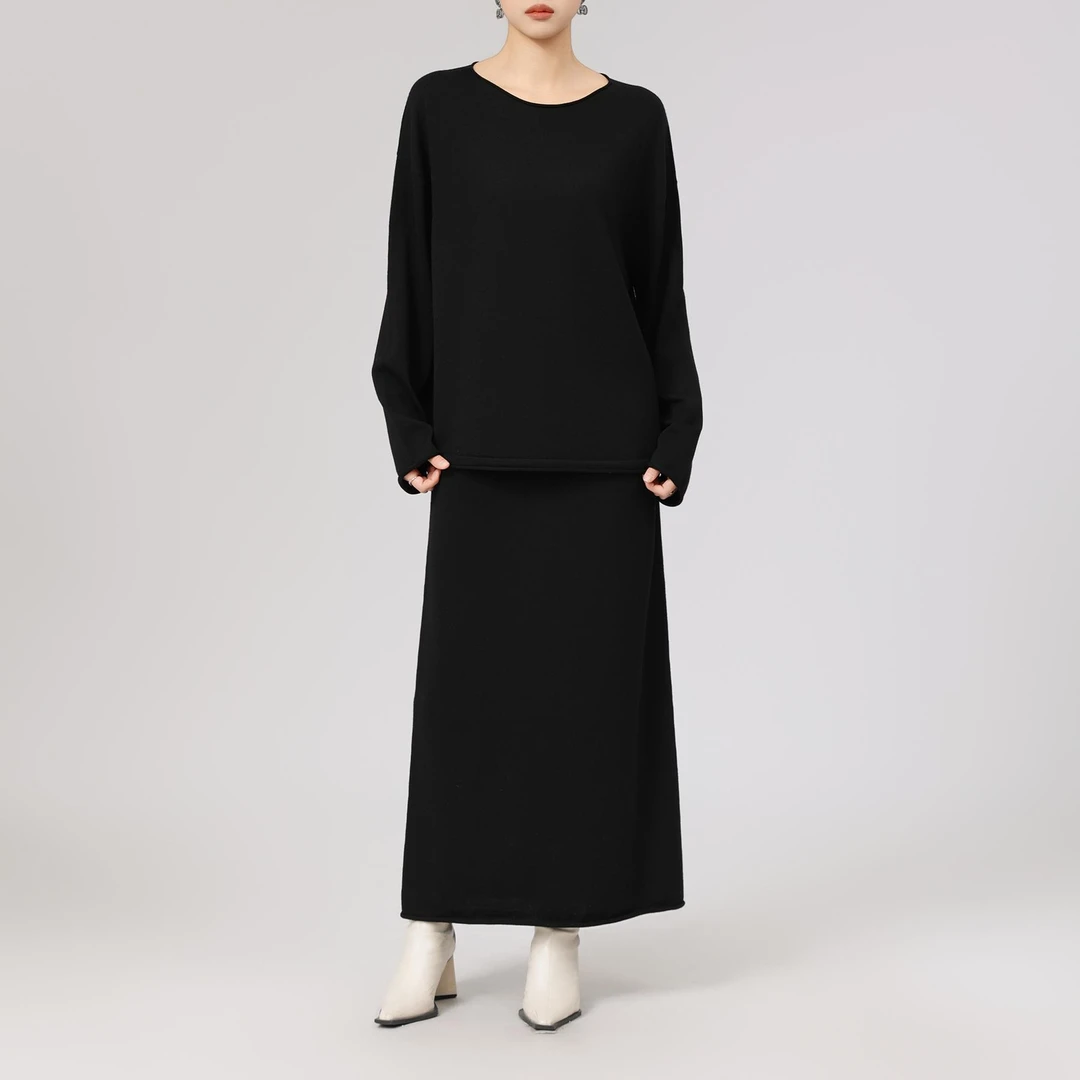 GIRDEAR/哥弟新款气质针织衫时尚极简休闲套装女(两件套)168001