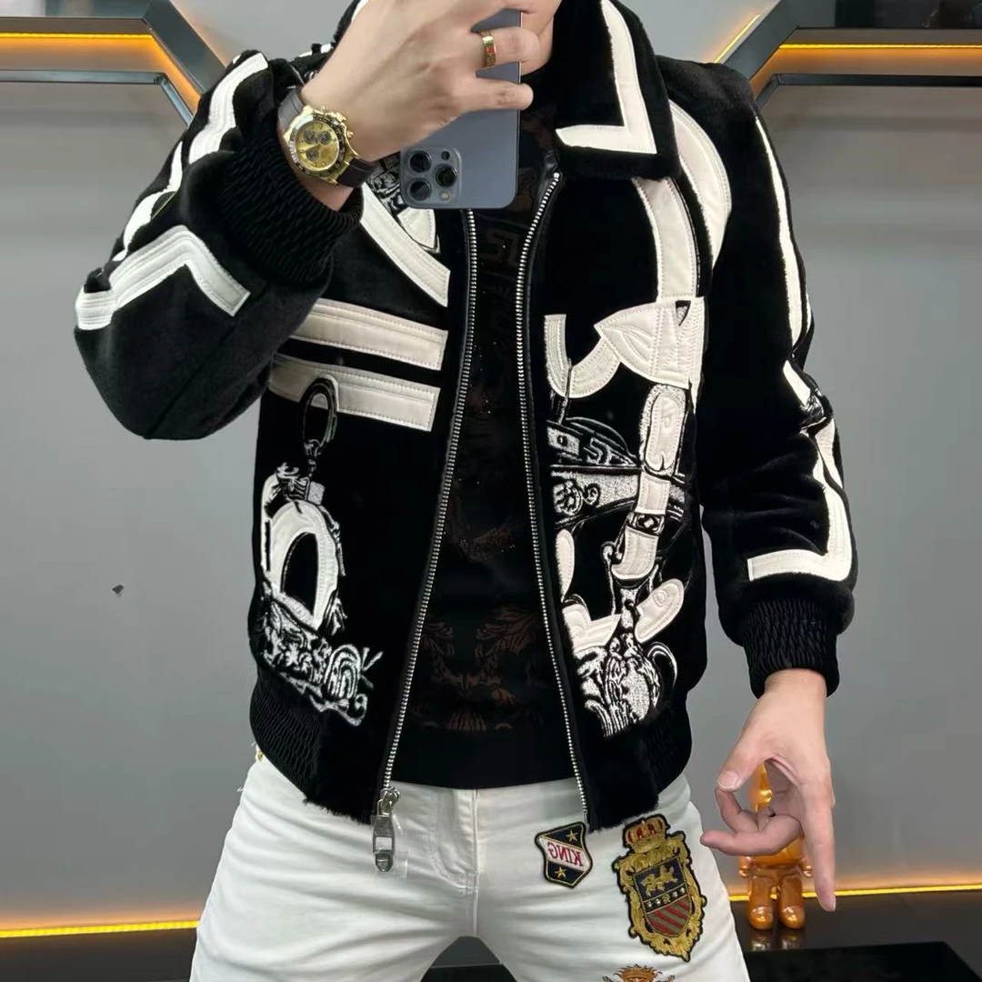 【轻奢】欧货冬季加厚保暖大金貂男士外套休闲百搭帅气保暖夹克