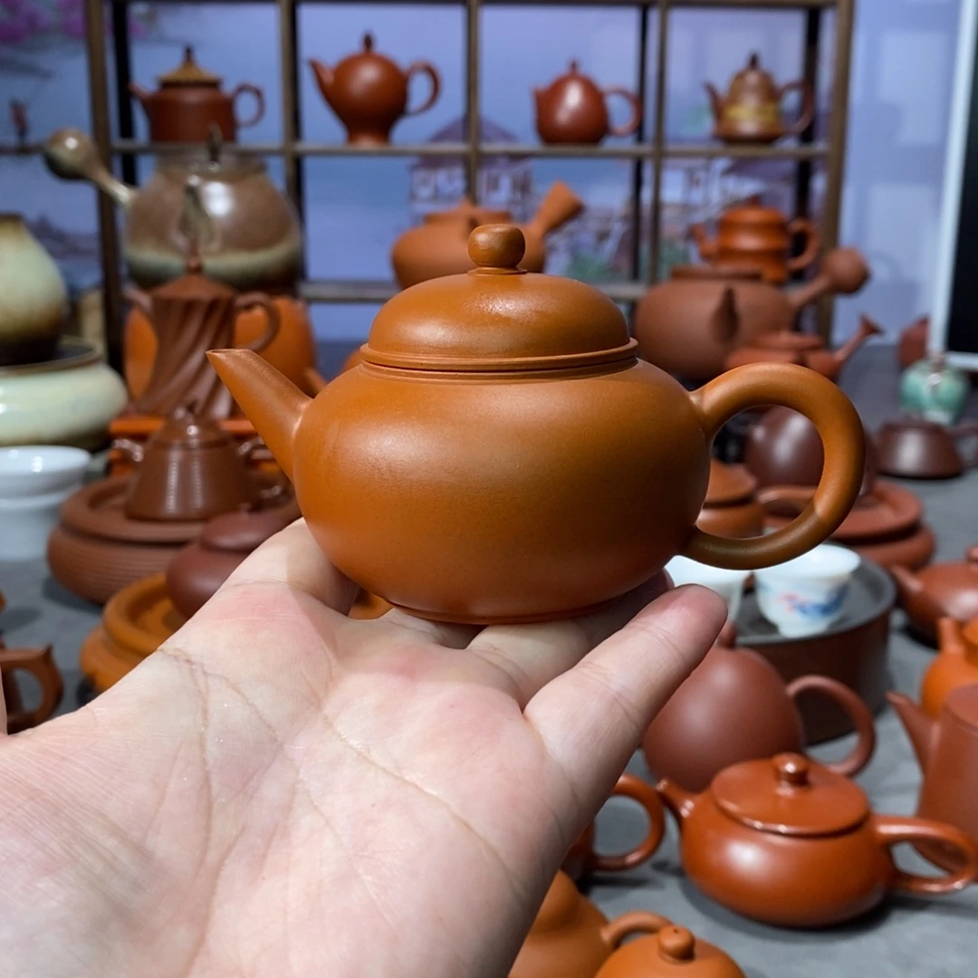 紫砂茶壶陈伟庆鸡蛋黄水平壶100cc