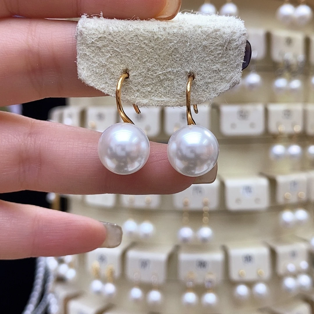 耳饰银S925镶嵌淡水珍珠12➕