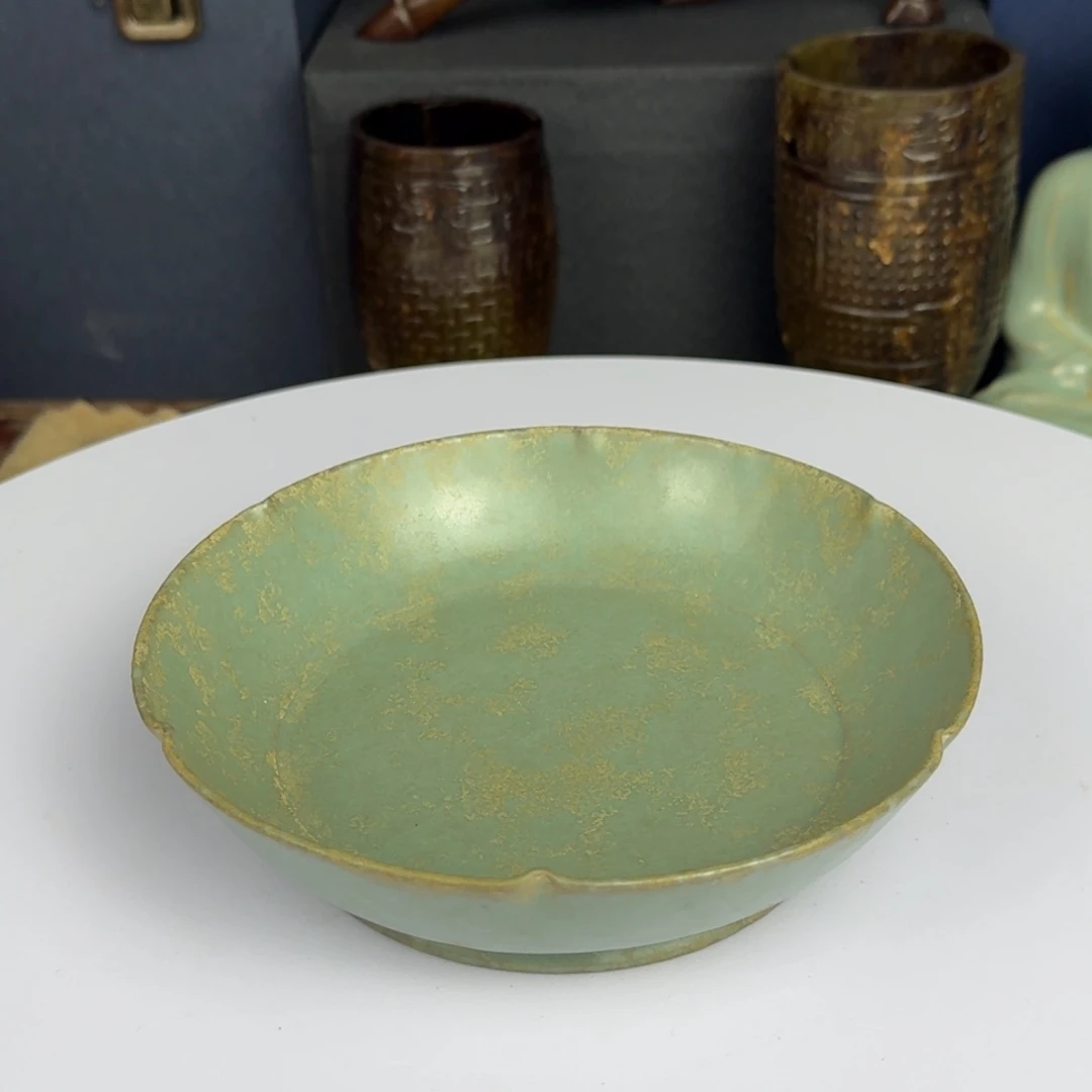 摆件汝窑花口洗精品