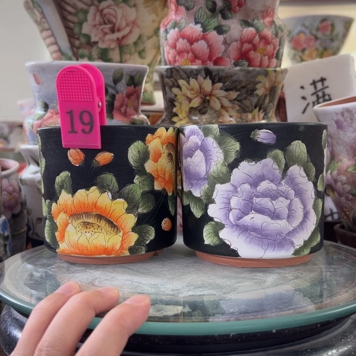 景德镇手绘花盆满38包邮偏远地区除外