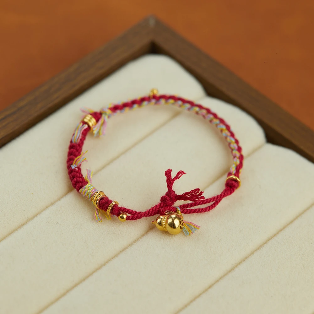 【乐小福珠宝】葫芦*18K金手编红绳