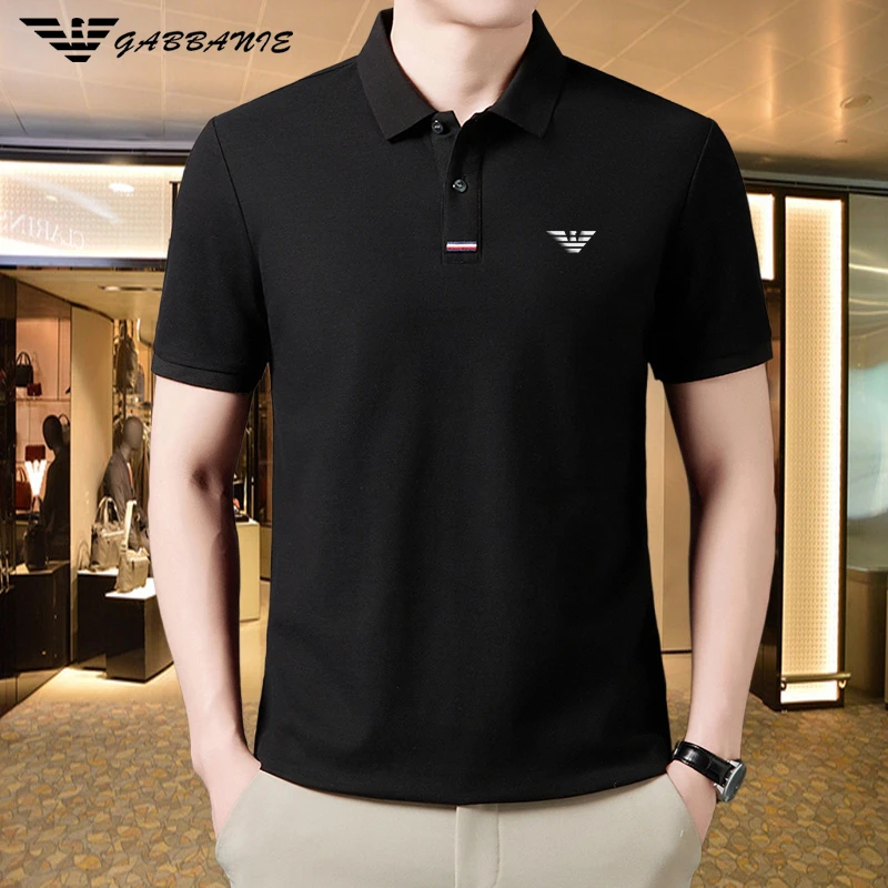 GABBANIE意大利轻奢国际大牌2025夏季新款男士翻领纯棉短袖POLO衫