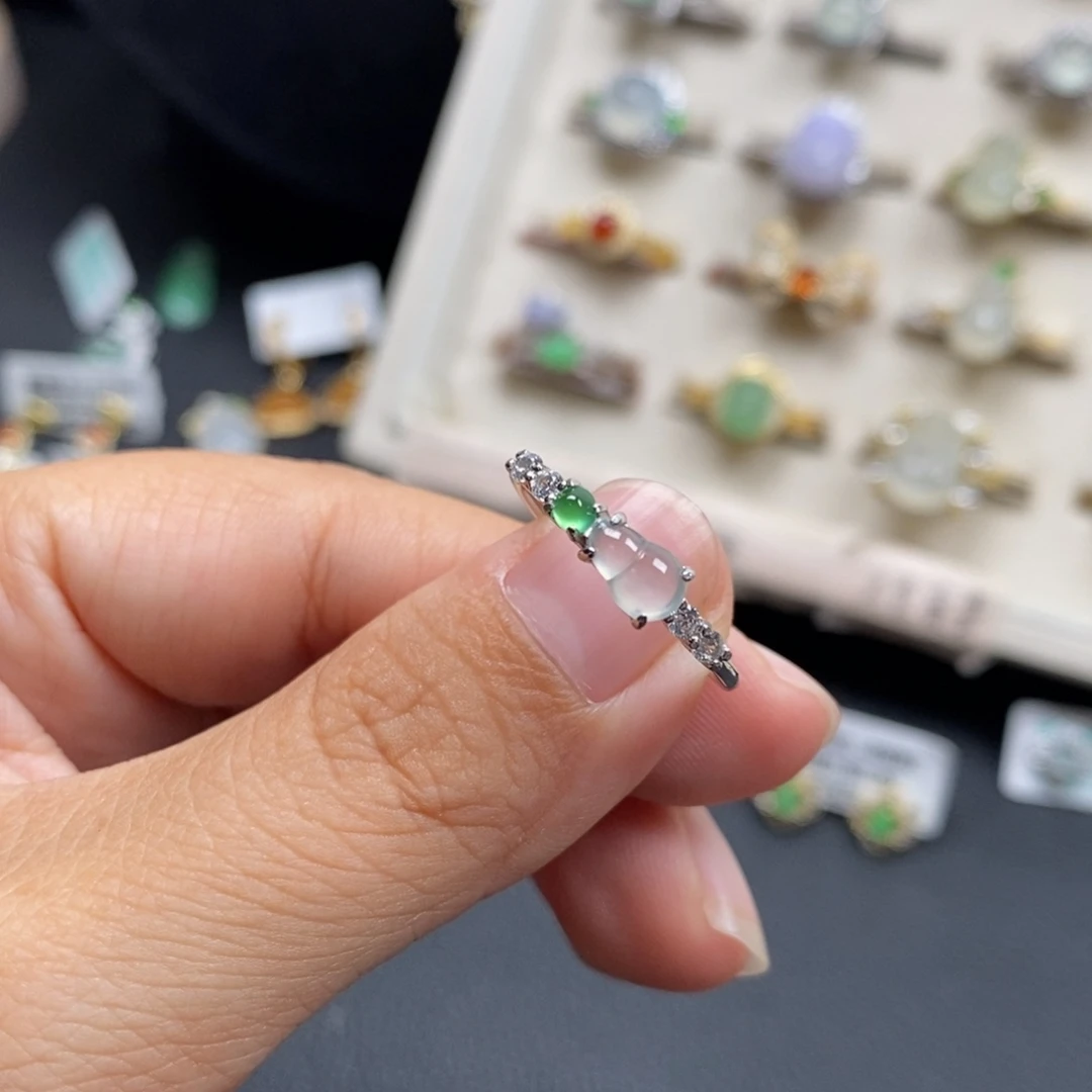 翡翠银S925镶嵌戒指