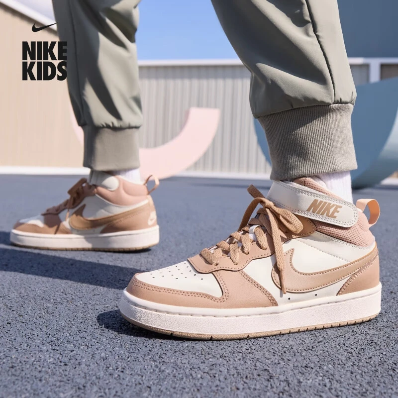 耐克（NIKE）女鞋COURT中帮运动鞋百搭魔术贴休闲鞋板鞋CD7782-125