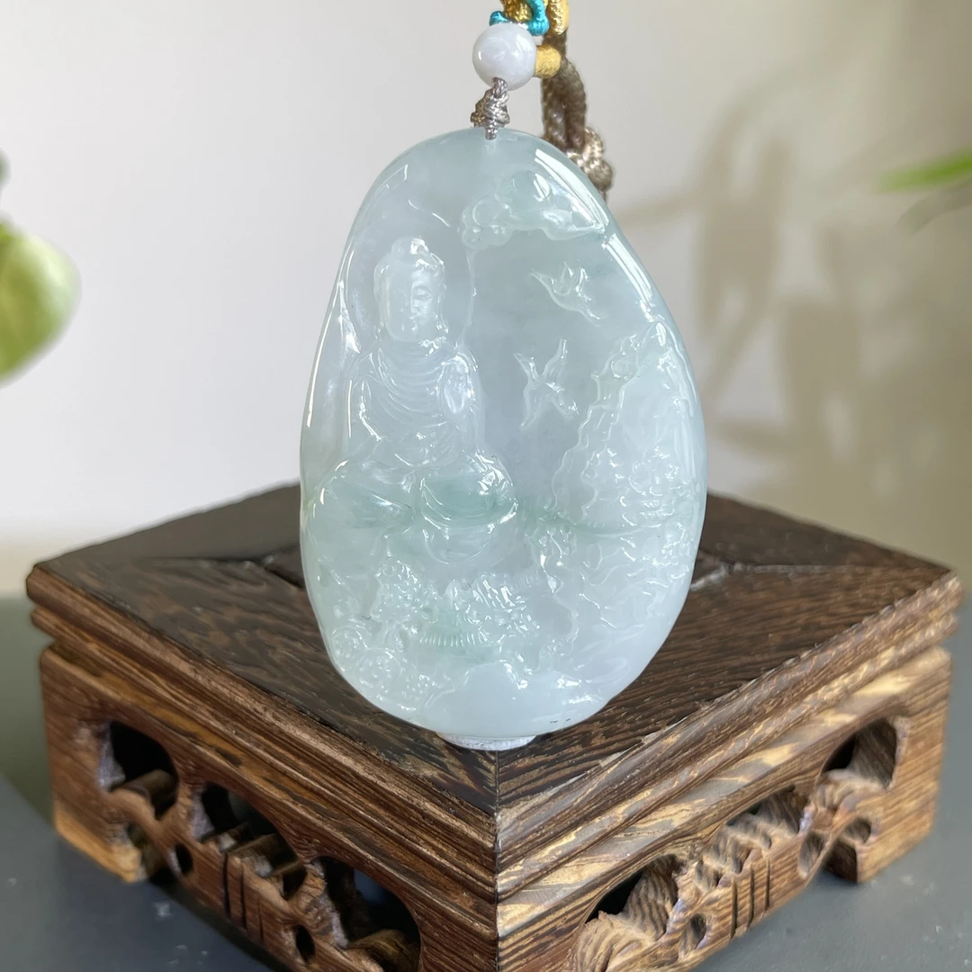 JGB13-99  天然缅甸A货翡翠  山水阿弥