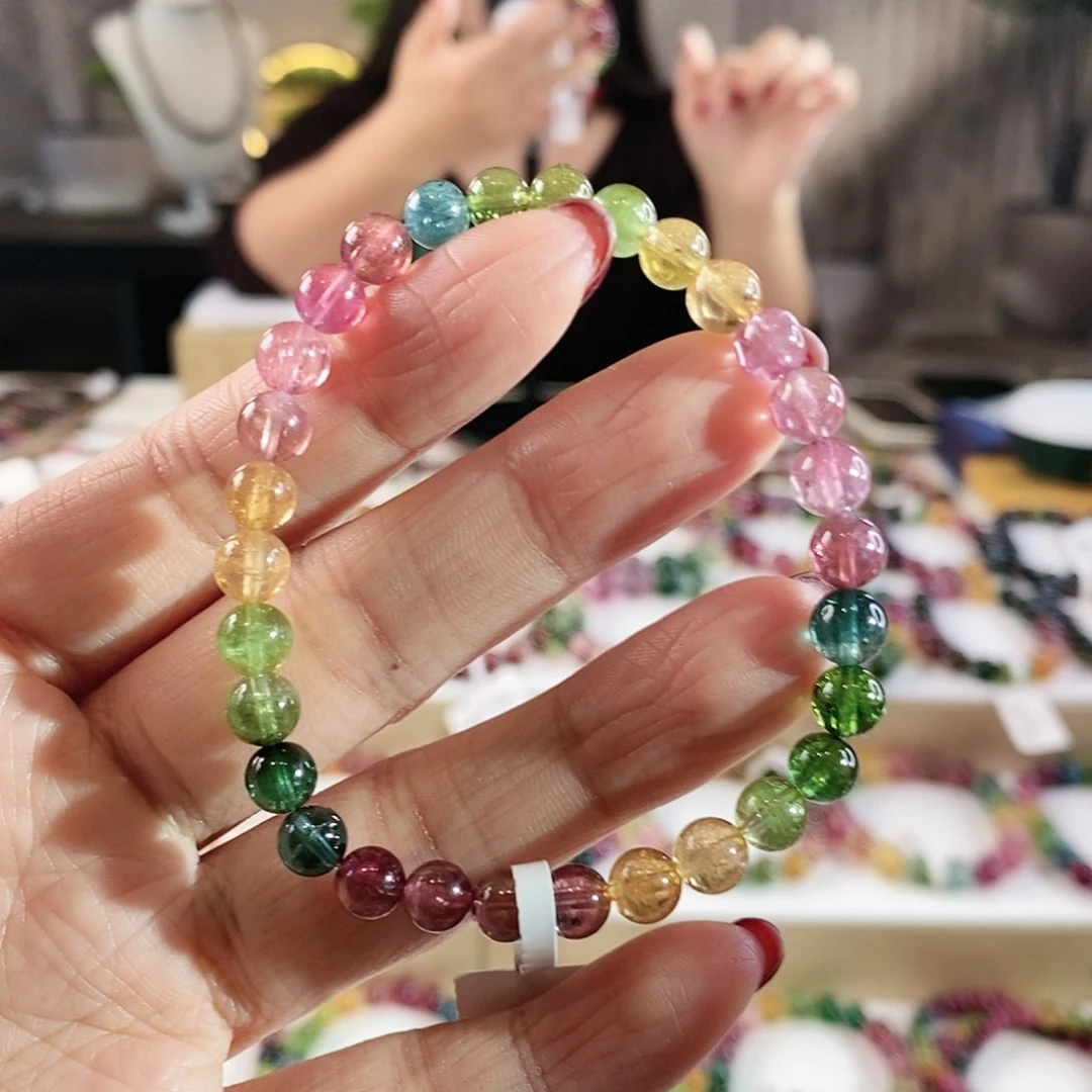 碧玺手串未镶嵌G2460-1单圈颜色微差