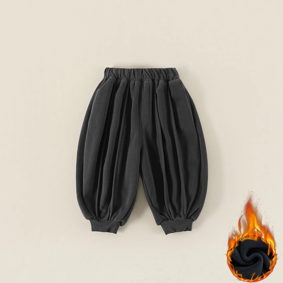 【加绒】儿童休闲裤冬季新款男童长裤韩版捏折束脚裤子CK397